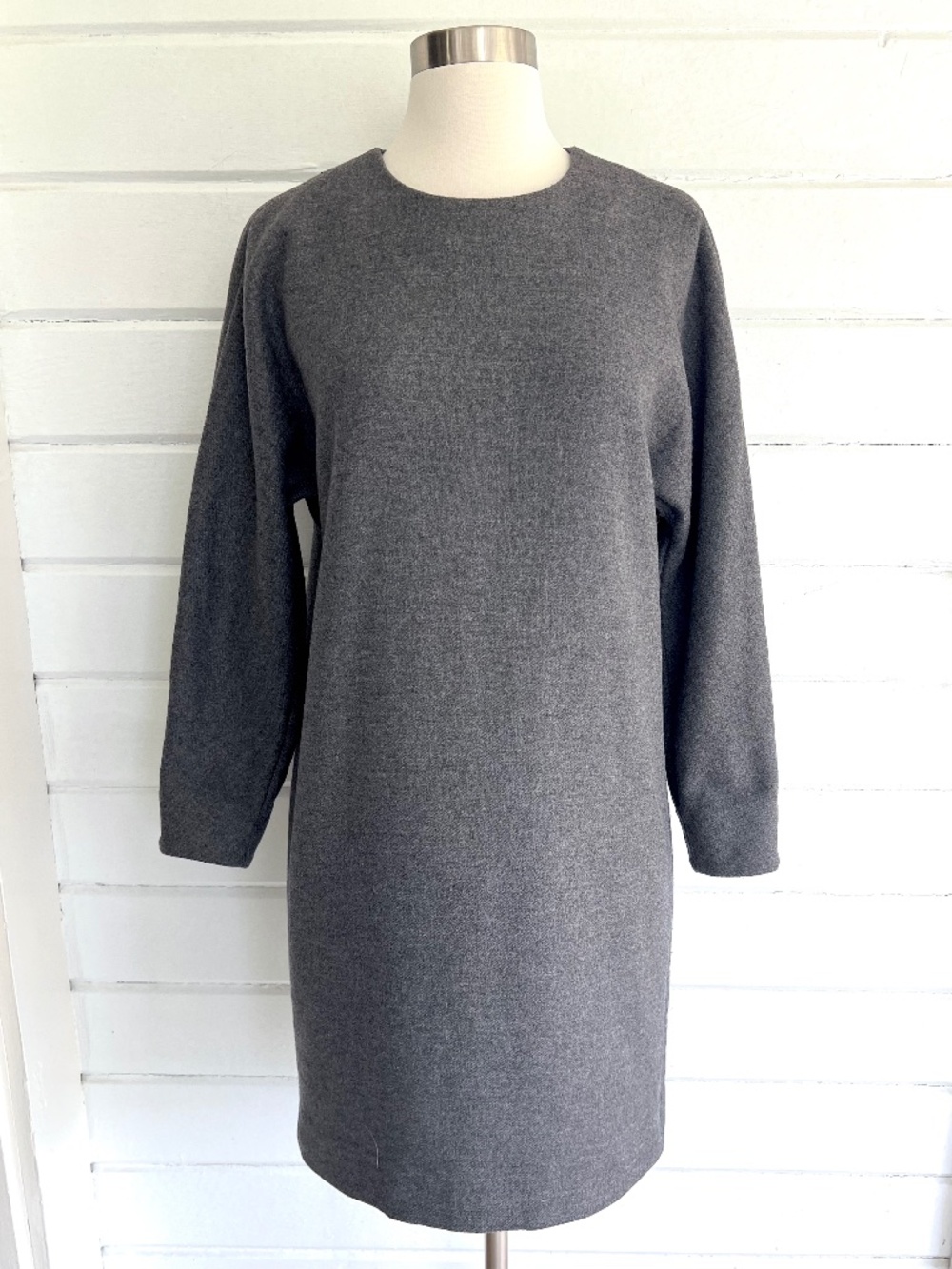 EVERLANE Wool/Cashmere Blend Long Sleeved Sheath Dress in Charcoal - S